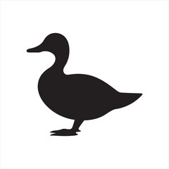 Obraz premium Minimalist Duck Silhouette in Flat Style