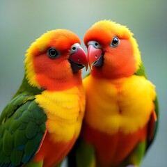 Charming Lovebirds Expressing Affection