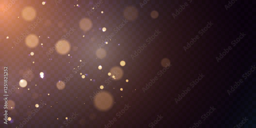 Fototapete Magical bright colorful cloud of sparkling bokeh glare. Small, bright particles of bokeh sparkles and fine bright dust. Christmas colorful glow effect on dark background