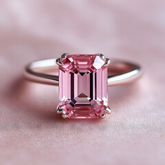 golden ring with pink gemstone