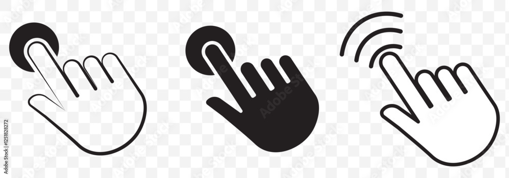 Aufkleber computer mouse click cursor gray arrow icons set and loading icons. cursor icon. vector illustration