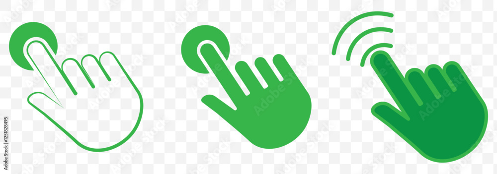 Poster cursor arrow icon set. click mouse, wed button symbol in vector flat. eps 10.