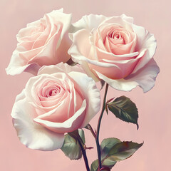 pink roses on light background