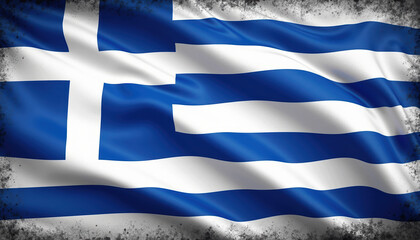 Waving Greek flag showcasing traditional blue and white colors, capturing the essence of Independence Day in Greece.