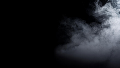 Fototapeta premium fog haze covers left side of screen over a black background
