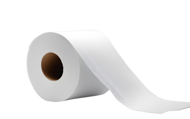 A roll of high-quality toilet paper neatly placed on a empty plain background
