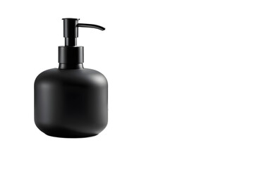 Obraz premium A sleek black soap dispenser with a matte finish on a empty plain background
