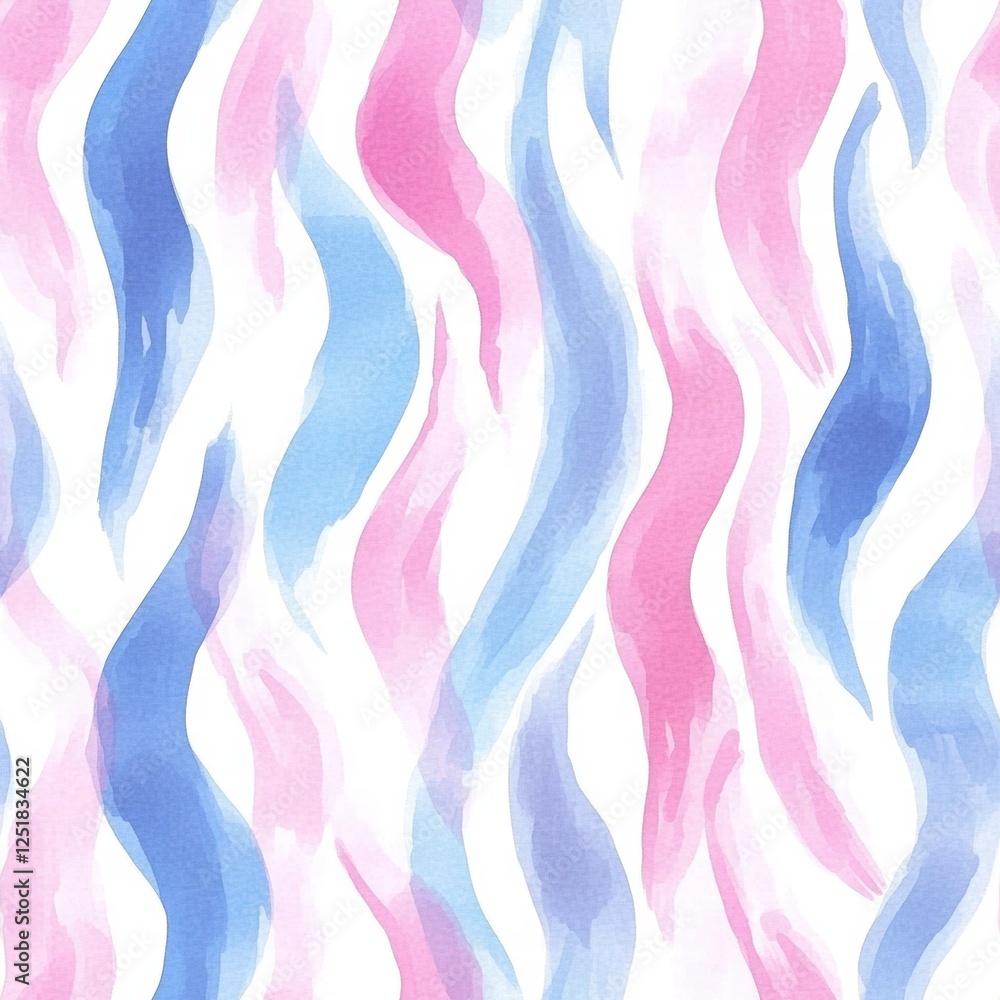 Aufkleber abstract watercolor pattern with flowing lines in pink and blue hues on white background for creativ