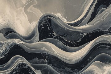 Grunge Style Noise Framework Featuring Dynamic Marble Wave Simulation in Gray Shades for Modern Web Banners and Vintage Poster Designs