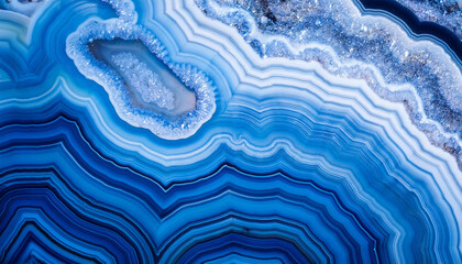 macro close up of blue agate crystals