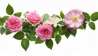 creeper with rose flowers isolated on background