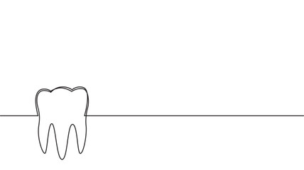 Tooth line art illustration isolated on transparent background eps 10