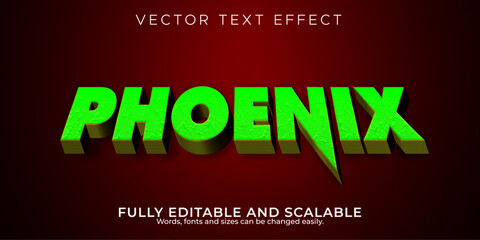 Fototapeta premium Editable Text effect modern super hero style phoenix word