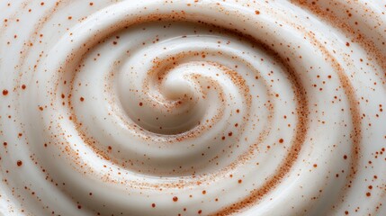 Swirled cream, cinnamon, close-up, studio, food texture