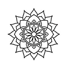 line art vector illustration of an abstract flower