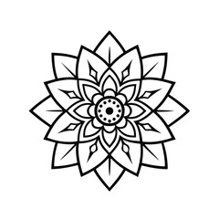vector black and white flower isolated