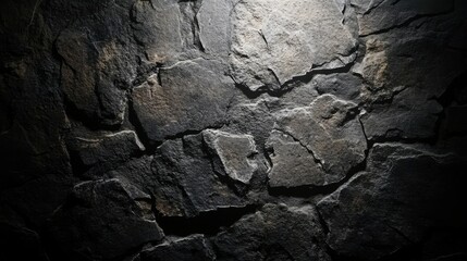 Rough, dark stone background lit by spotlight background