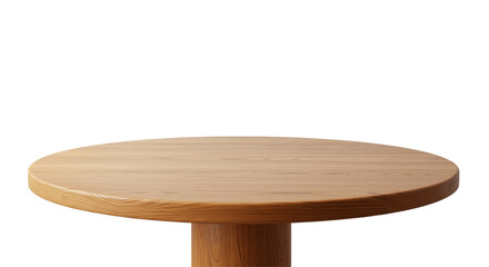 Empty Round Wooden Table isolated on transparent background, wooden table PNG 