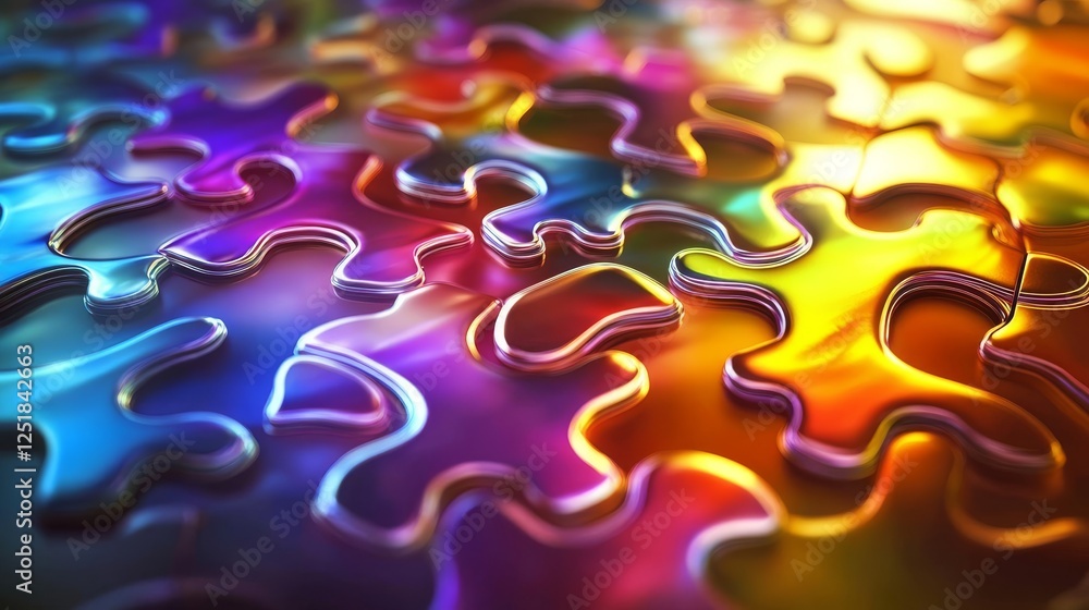 Aufkleber dynamic colorful puzzle pieces create innovative and engaging visual experience