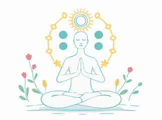 Mindfulness and Meditation Vector Illustration for Mental Health