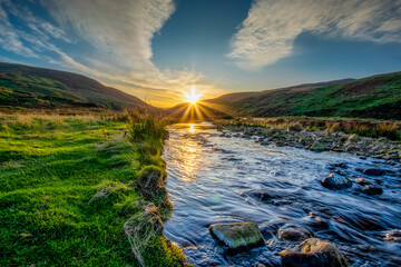 Langden Brook at Sunset in the Forest of Bowland 