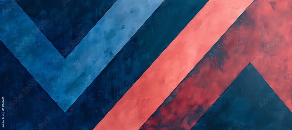 Poster vibrant blue and pink striped background with a geometric and abstract pattern for a stylish and mod