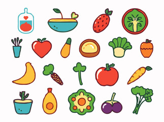 Health-conscious Food Icons Vector Set