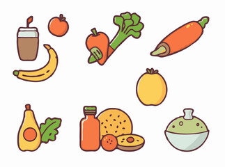 Health-conscious Food Icons Vector Set