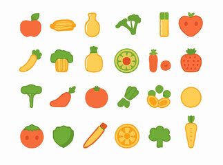 Health-conscious Food Icons Vector Set
