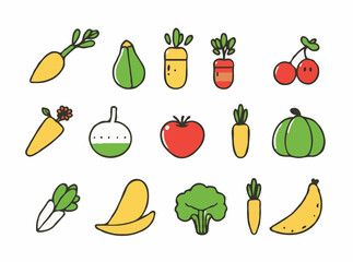 Health-conscious Food Icons Vector Set