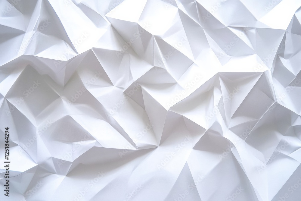Poster White crumpled paper creating an abstract textured background