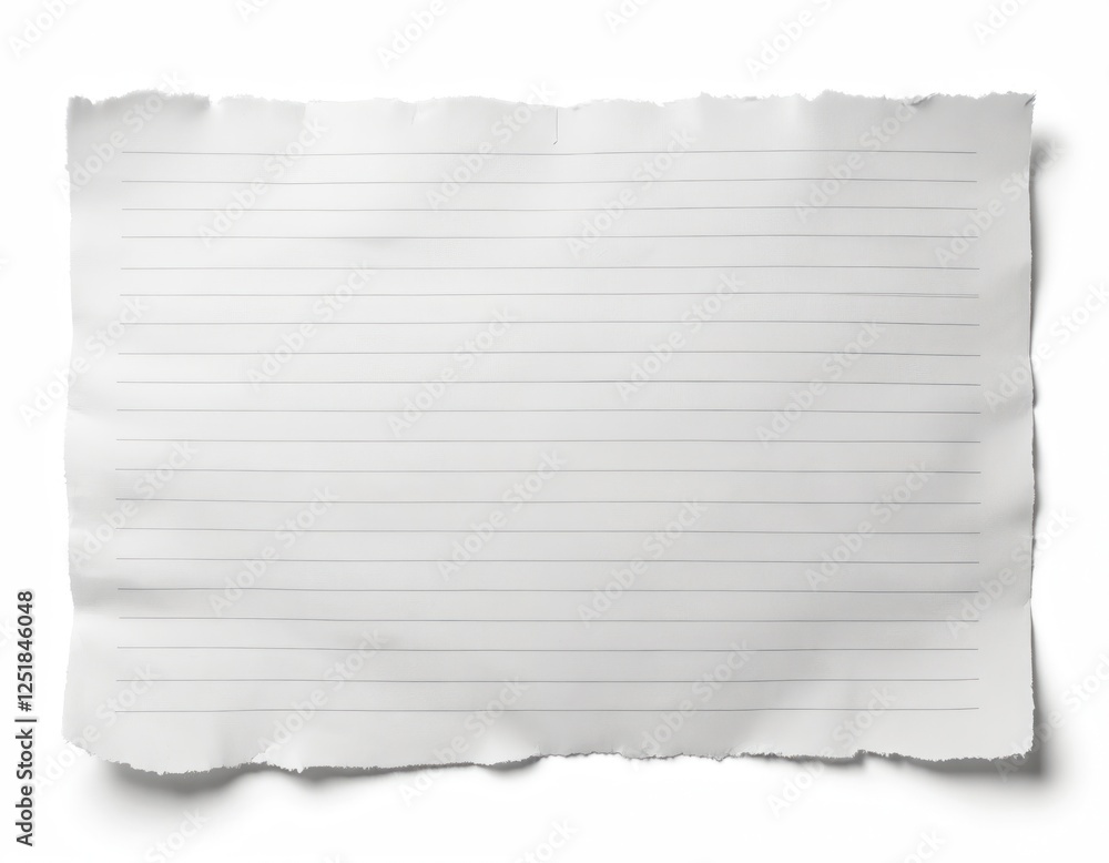 Aufkleber torn sheet with writing lines on white background. useful for notes concept reminders or education n