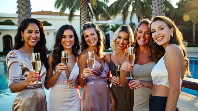 Elegant women enjoying a luxurious party event