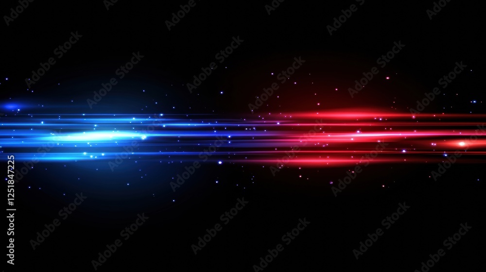 Poster Glowing streaks creating starburst or tunnel effect with motion blur and speed lines