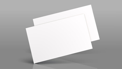 Business card mockup for your design template. Blank empty credit card mockup. Blank white gift card paper placeholder mockup