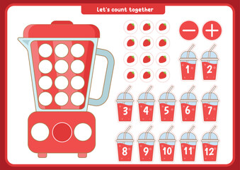 Fruit Counting Worksheet with Blender and Juice