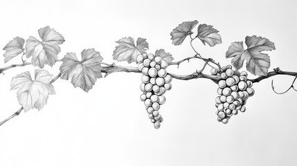 A simple black and white drawing of a grapevine. ID_346a3c5d-5ad7-4707-8935-333ccab9d9c7 --ar 16:9 --v 6.1 Job ID: e389192e-c0db-4909-8ba9-0f52f6e46af1