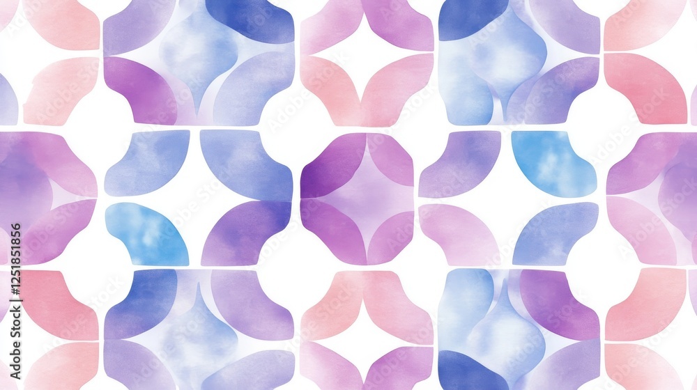 Aufkleber watercolor geometric patterns in soft pastel colors create calming effect.