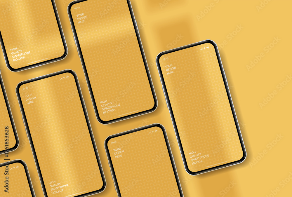 Aufkleber realistic smartphone mockup. mobile phone vector with isolated on white background. device front vie
