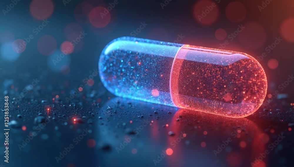 Aufkleber ai-enhanced medicine pill shows future healthcare innovation. integration of artificial intelligence