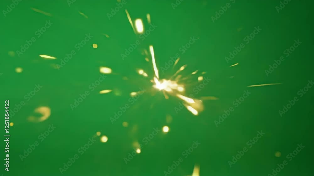 Aufkleber flickering spark flares create an illusion of depth populating the green space with energy. green sc