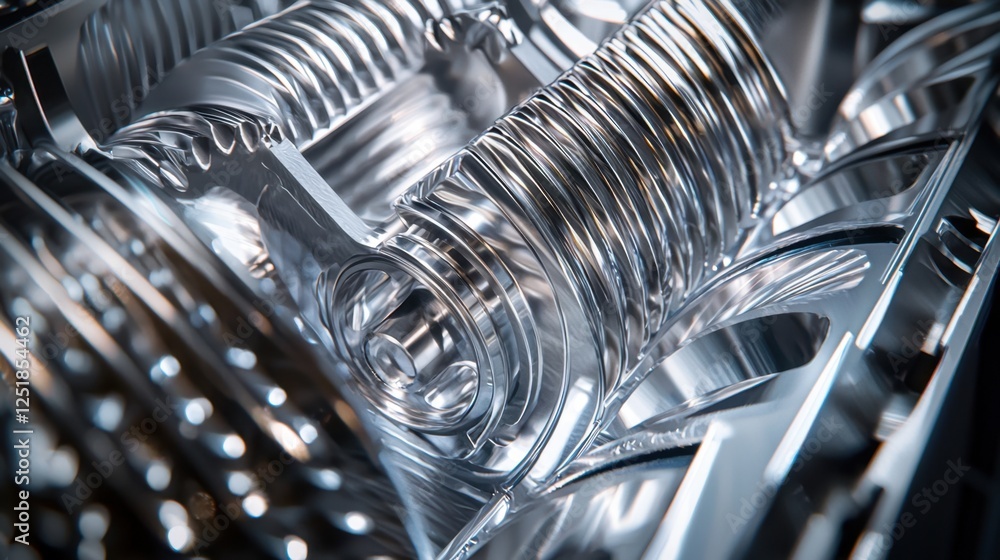 Poster the image captures a detailed close-up of an engine component, highlighting the intricate coil sprin