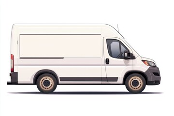 Delivery Van blank mockup with copy space and space for logotype isolated on white background. Commercial Vehicle. Cargo Van. Blank Van for design. Delivery Van. Delivery Van.	