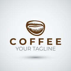 abstract coffee bean logo icon design template