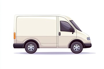 Delivery Van blank mockup with copy space and space for logotype isolated on white background. Commercial Vehicle. Cargo Van. Blank Van for design. Delivery Van. Delivery Van.	