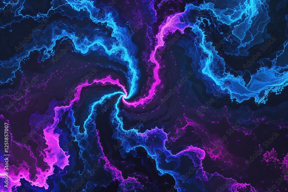 Aufkleber electric blue ruby obsidian canvas textured with multidimensional color gradient swirl and noise eff