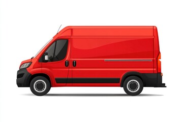 Delivery Van blank mockup with copy space and space for logotype isolated on white background. Commercial Vehicle. Cargo Van. Blank Van for design. Delivery Van. Delivery Van.	