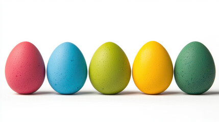 Obraz premium easter gift ideas kid. Colorful Easter eggs in row, perfect for spring celebrations