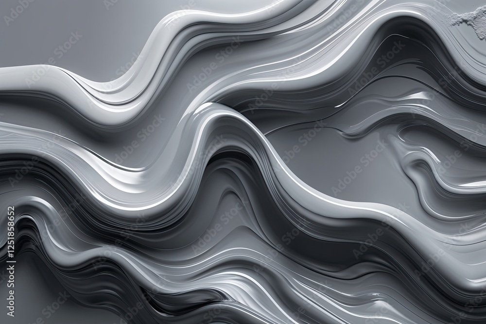 Poster grayscale liquid texture with fluid motion effects for engaging web headers and visual banners