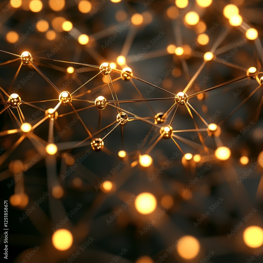 Aufkleber glowing network of interconnected nodes symbolizes technology and innovation.
